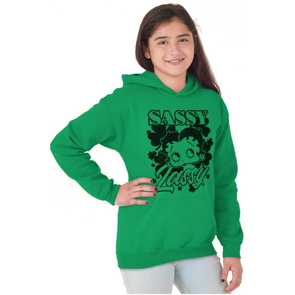 Betty Boop Saint Paddys Sassy Lassy Kids Hoodie Sweatshirt Girls Teen Brisco Brands XS