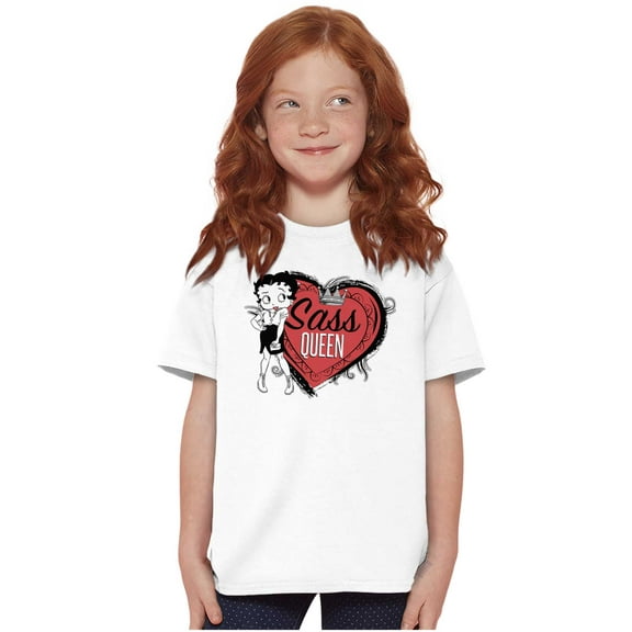Betty Boop Sass Queen Cartoon Girls Kids T Shirt Tees Teen Brisco Brands L