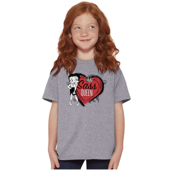 Betty Boop Sass Queen Cartoon Girls Kids T Shirt Tees Teen Brisco Brands X