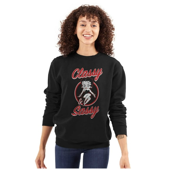 Betty Boop Sassy Classy Adorable Women Crewneck Sweatshirt Brisco Brands L