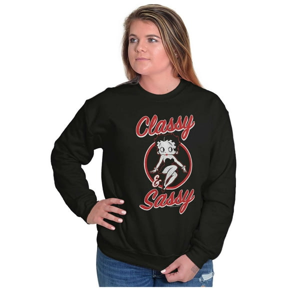 Betty Boop Sassy Classy Adorable Women Crewneck Sweatshirt Brisco Brands S