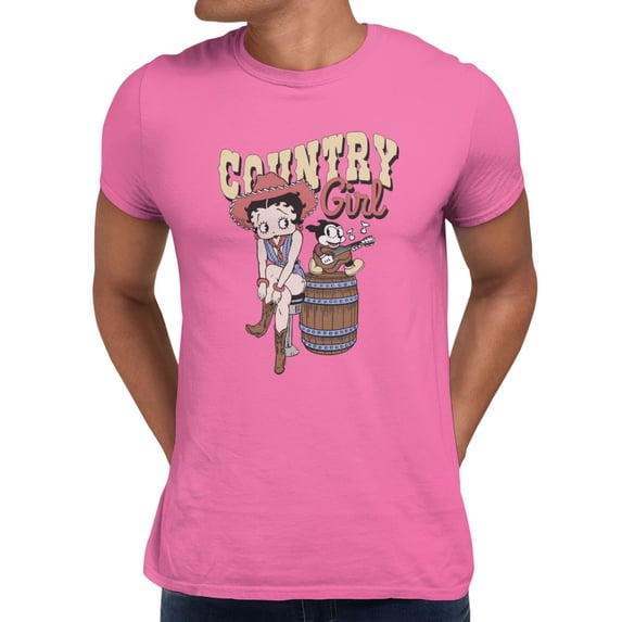 Betty Boop Sassy Country Girl Vintage Betty Men's T Shirt (Azalea, S-XXXL)