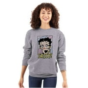 Betty Boop Sassy Cute Retro Toon Women Crewneck Sweatshirt Brisco Brands L