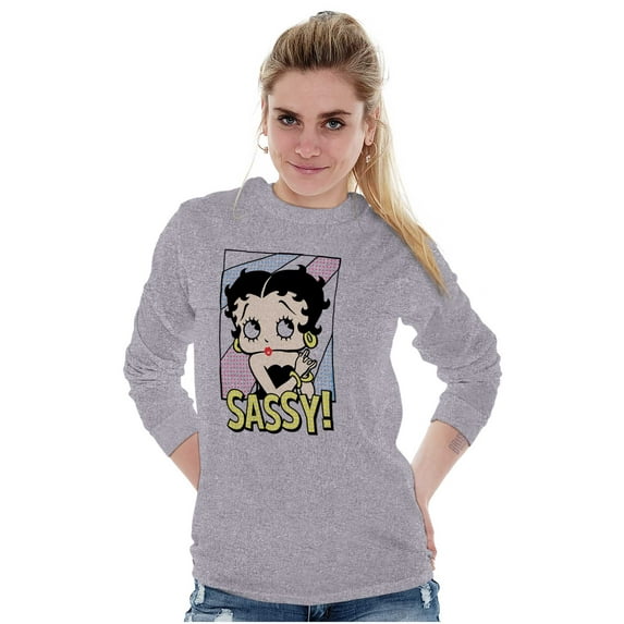 Betty Boop Sassy Cute Retro Toon Women's Long Sleeve T Shirt Brisco Brands L
