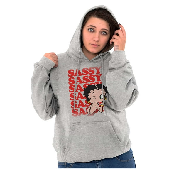 Betty Boop Sassy On Repeat Cute Hoodie Sweatshirt Women Brisco Brands S