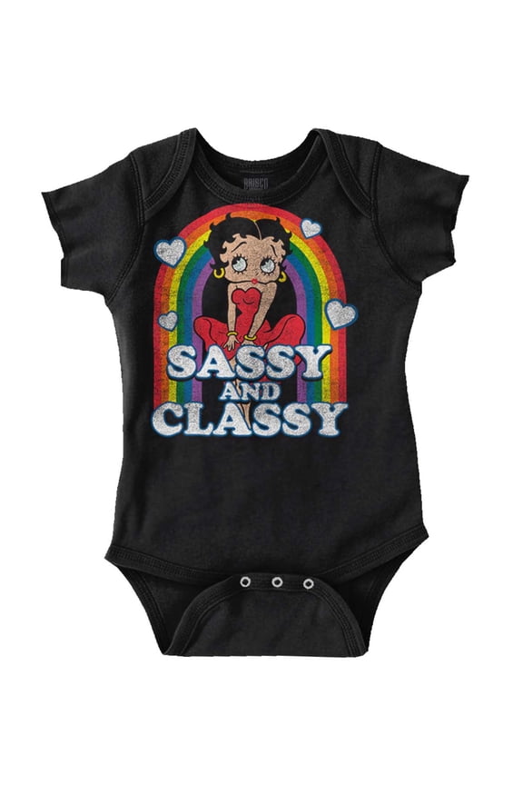 Betty Boop Sassy and Classy Rainbow Bodysuit Jumper Girls Infant Baby Brisco Brands NB