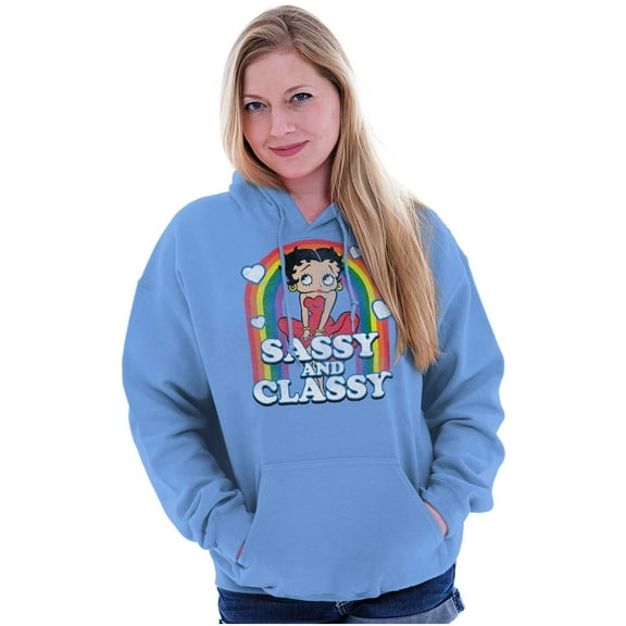 Betty Boop Sassy and Classy Rainbow Hoodie Sweatshirt Women Brisco Brands L