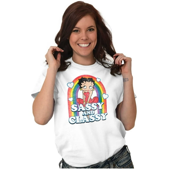 Betty Boop Sassy and Classy Rainbow Women Plus Size Graphic Tee Tees Brisco Brands 3X