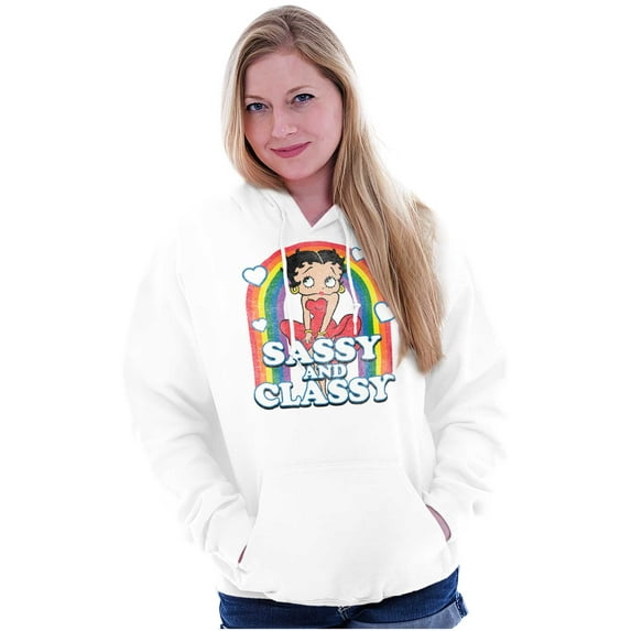 Betty Boop Sassy and Classy Rainbow Women Plus Size Hoodie Brisco Brands 5X