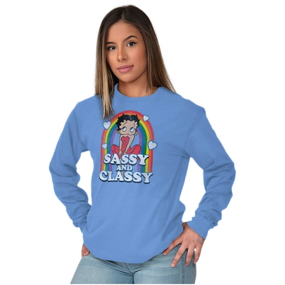 Betty Boop Sassy and Classy Rainbow Women's Long Sleeve T Shirt Brisco Brands S