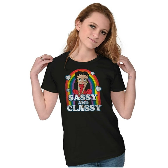 Betty Boop Sassy and Classy Rainbow Women's T Shirt Ladies Tee Brisco Brands S