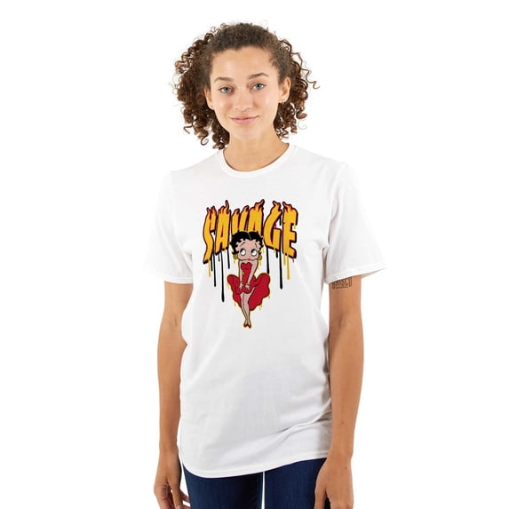 Betty Boop Savage Paint Drip Cartoon Women's Graphic T Shirt Tees Brisco Brands S