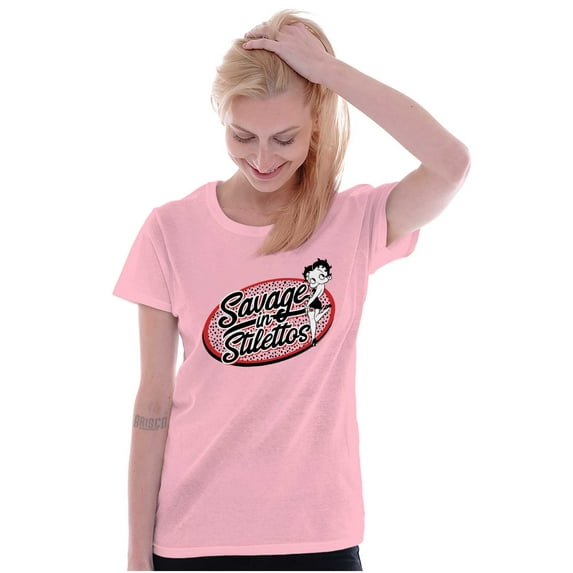 Betty Boop Savage in Stilettos Cute Women's T Shirt Ladies Tee Brisco Brands M