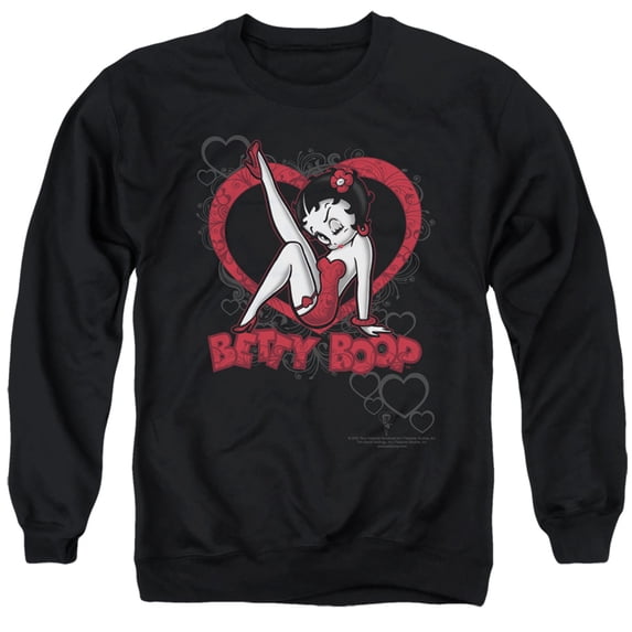 Betty Boop - Scrolling Hearts - Crewneck Sweatshirt - Large