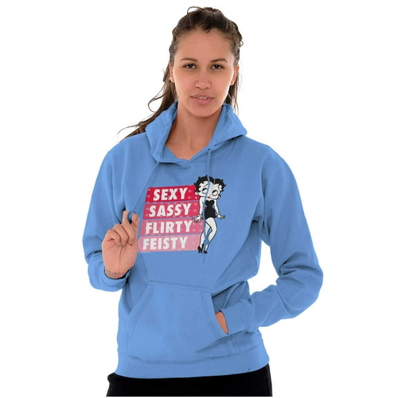 Betty Boop Sexy Sassy Flirty Feisty Women Plus Size Graphic Pullover Hoodie Brisco Brands 3X