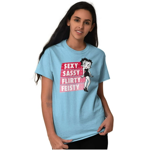 Betty Boop Sexy Sassy Flirty Feisty Women's Graphic T Shirt Tees Brisco Brands S