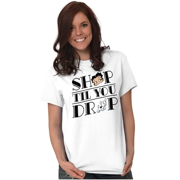 Betty Boop Shop till You Drop Funny Women's Graphic T Shirt Tees Brisco Brands M