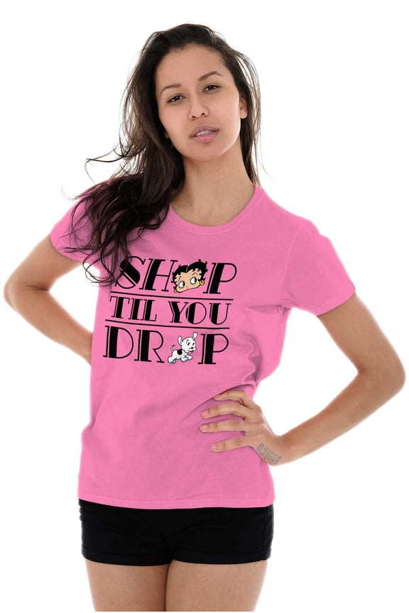 Shop till You Drop Funny Women's T Shirt Ladies Tee Brisco Brands X