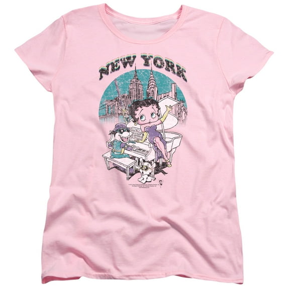 Betty Boop - Singing In Ny - Women's Short Sleeve Shirt - Medium