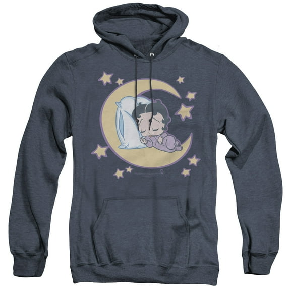 Betty Boop Sleepy Time Adult Heather Hoodie Sweatshirt Navy