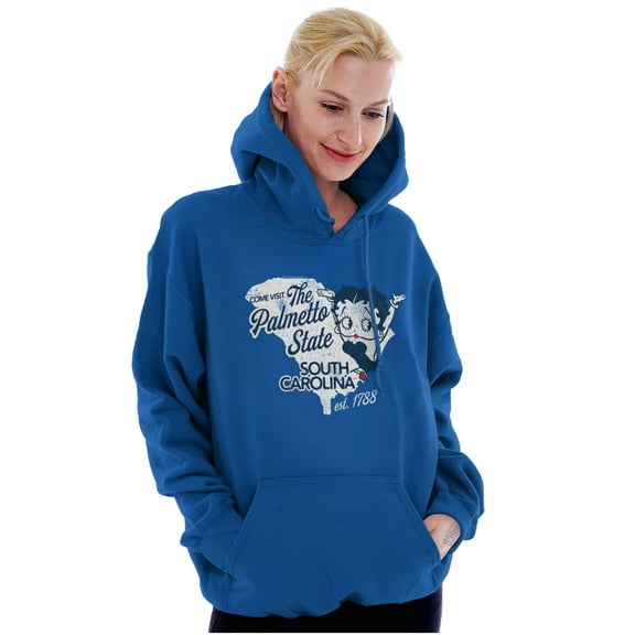 Betty Boop South Carolina Map Outline Hoodie Sweatshirt Women Brisco Brands L