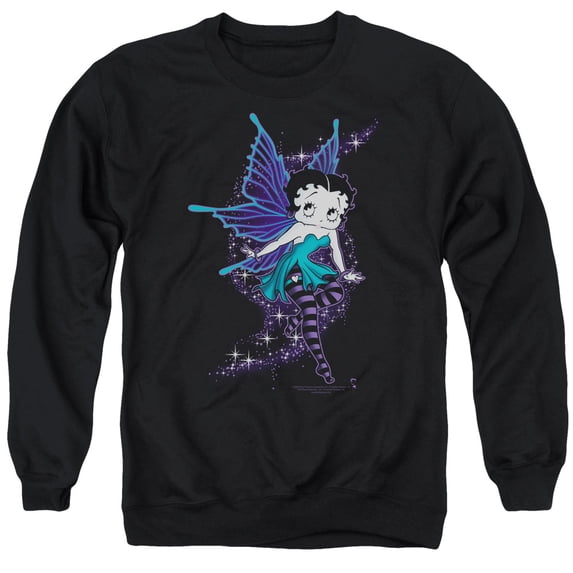 Betty Boop Sparkle Fairy Adult Crewneck Sweatshirt Black