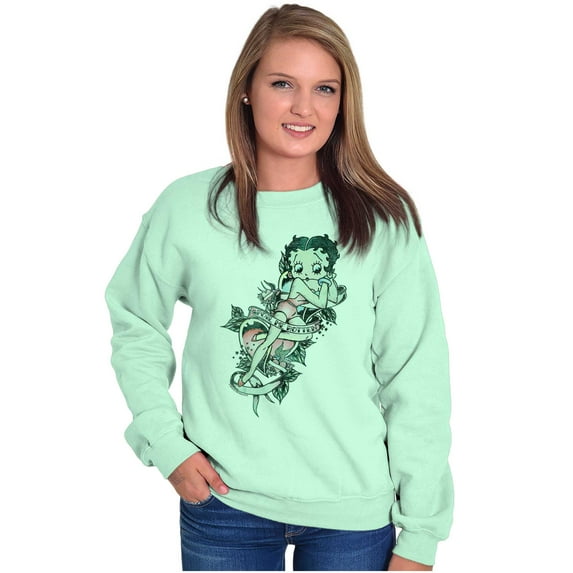 Betty Boop Spoil Me Rotten Tattoo Women Crewneck Sweatshirt Brisco Brands L