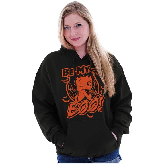 Betty Boop Spooky Halloween Be My Boo Women Plus Size Hoodie Brisco Brands 2X