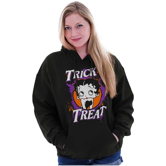 Betty Boop Spooky Trick or Treat Women Plus Size Hoodie Brisco Brands 2X