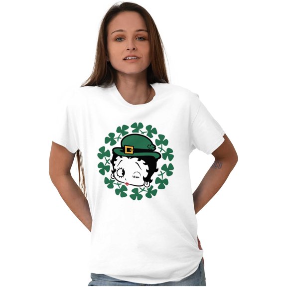 Betty Boop St Patricks Day Leprechaun Women Plus Size Graphic Tee Tees Brisco Brands 5X