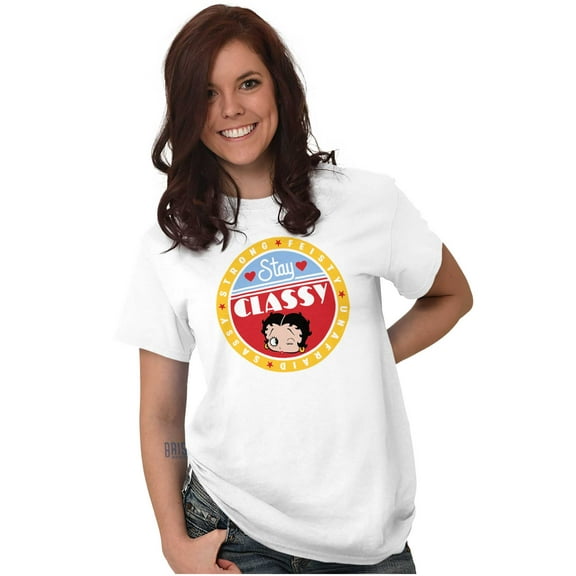Betty Boop Stay Classy Feisty Sassy Women's Graphic T Shirt Tees Brisco Brands X