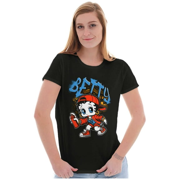 Betty Boop Streetwear Graffiti Artist Women's T Shirt Ladies Tee Brisco Brands S