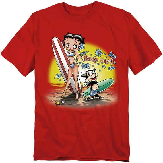 Betty Boop T-Shirt Surf Unisex Graphic Tee For Men & Women Red 
