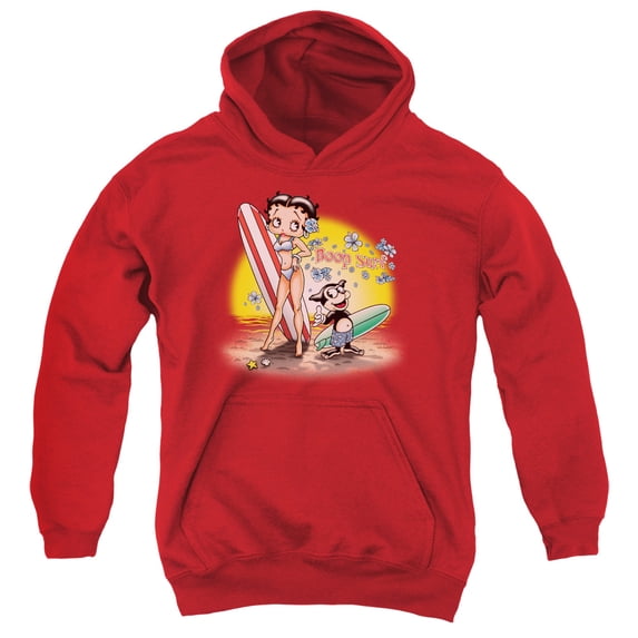 Betty Boop - Surf - Youth Hooded Sweatshirt - Large
