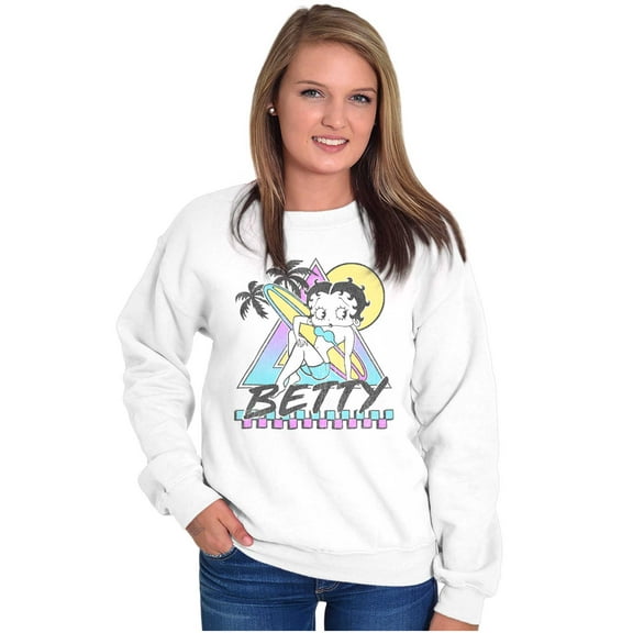 Betty Boop Surfing Beach Vacation Women Plus Size Sweatshirt Brisco Brands 2X