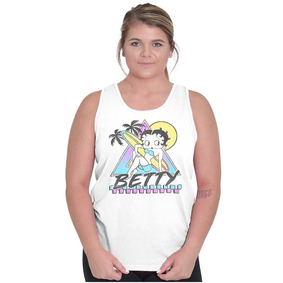 Betty Boop Surfing Beach Vacation Women Plus Size Tank Top Brisco Brands 2X