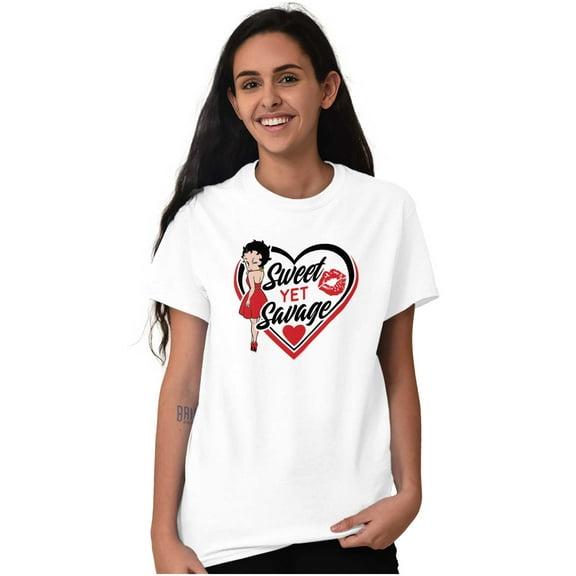 Betty Boop Sweet Yet Save Cute Sassy Women's Graphic T Shirt Tees Brisco Brands L