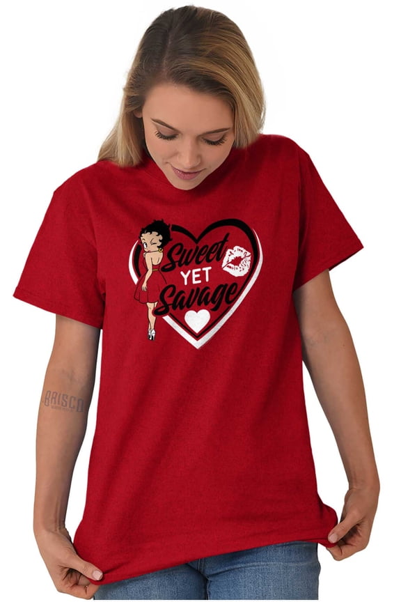 Betty Boop Sweet Yet Save Cute Sassy Women's Graphic T Shirt Tees Brisco Brands X