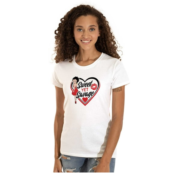 Betty Boop Sweet Yet Save Cute Sassy Women's T Shirt Ladies Tee Brisco Brands M