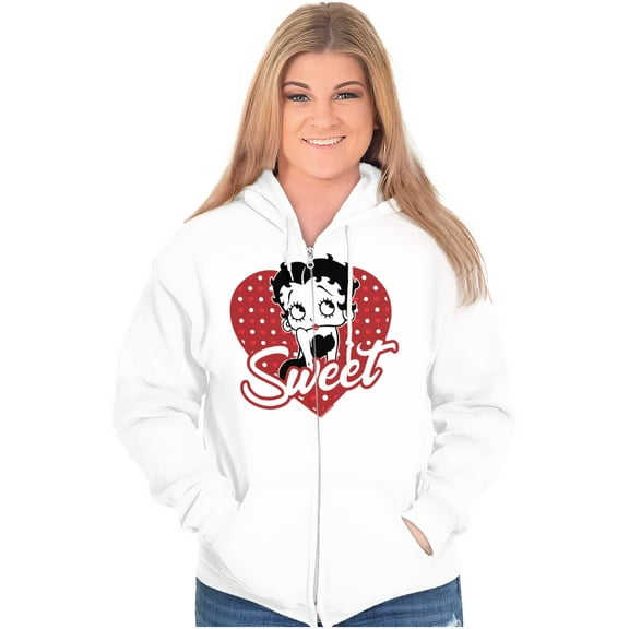 Betty Boop Sweetheart Love Cute Zip Hoodie Sweatshirt Women Brisco Brands M