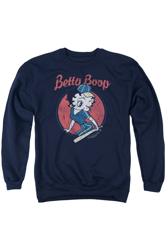 Betty Boop Team Boop Adult Crewneck Sweatshirt Navy