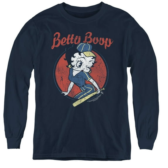 Betty Boop Team Boop Youth Long Sleeve T-Shirt Tee Navy