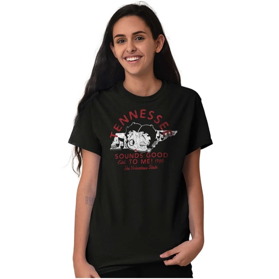 Betty Boop Tennessee State Outline Women's Graphic T Shirt Tees Brisco Brands L