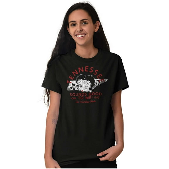 Betty Boop Tennessee State Outline Women's Graphic T Shirt Tees Brisco Brands M