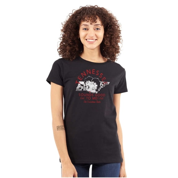 Betty Boop Tennessee State Outline Women's T Shirt Ladies Tee Brisco Brands X