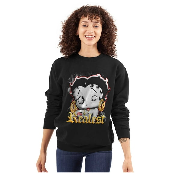 Betty Boop The Realest Cartoon Women Plus Size Sweatshirt Brisco Brands 3X
