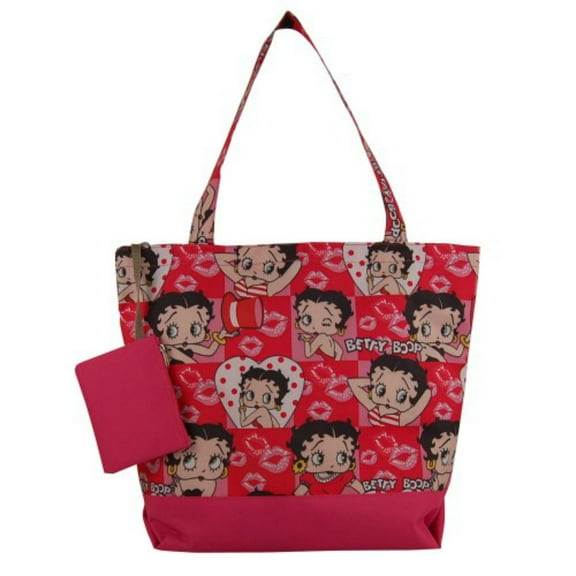 Betty Boop Tote or Duffle Bag Fashion Shoulder or Crossbody Duffle Weekender Bag (Pink Fuchsia)
