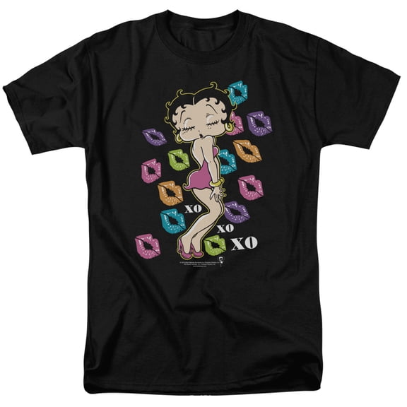 Betty Boop Tripple Xo S/S Adult 18/1 T-Shirt Black