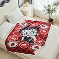 thumbnail image 1 of Betty Boop Twin Blanket 60"X80", Soft Flannel Fleece Bed Blanket Suit for Home Bed, Sofa & Dorm, 1 of 6