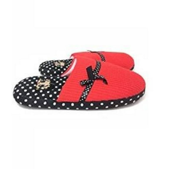 Betty Boop Ultra-Soft Adult Women Plush Pinup Scuffs Cozy Non-Skid Slippers (Size XL, Polka Dot)